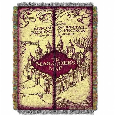 NORTHWEST Northwest 1HPT-05100-0006-RET Harry Potter Marauders Map Woven Tapestry Throw; 48 x 60 in. 1HPT051000006RET